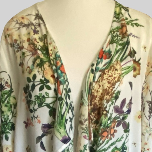 Aakaa Tropical Floral Beach Summer Vacation Coverup Kimono - Sz- S - Picture 3 of 15